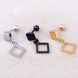 Kolczyki stadniskie Kobiety punkowe żeńskie geometryczne pendientes kolor Gold Titanium Steel Geometry Hollow Square Circle Biżuteria