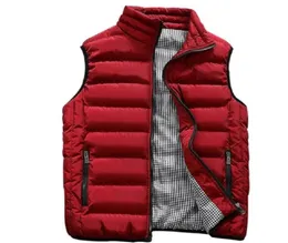 2018 New Red Vest Men Winter Autumn Slobess Scedtcoat Solid Cotton Ceistcoat with Zipper Plus Size 5XL Short Short Jackets7517074