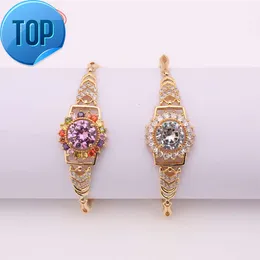 wholesale 2016 high quality new fashion adjustable wire 18k gold plated zircon bangle bracelet jewelry