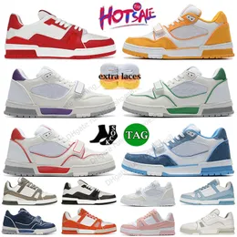 Top Virgil Trainer Designer Sneakers Vrijetijdsschoenen Canvas overlays met reliëf Abloh Drievoudig Zwart Wit Blauw Rood Laag Tennisplatform Outdoor Runner Leer