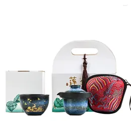 Teegeschirr-Sets im japanischen Stil, ofengebackene Keramik, schnelle Tasse, ein Topf, einzelnes tragbares Reise-Tee-Set, Geschenke für Klassenkameraden und Kollegen