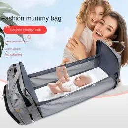 Backpacks Mom Bottle diaper handbag Crib Baby Folding Bed Outdoor Travel Baby Carrier mother multifunctional Bag high-capacity