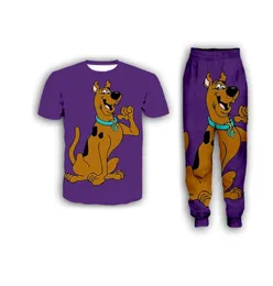 Nya mode kvinnliga tecknad film Scooby doo roliga 3D -tryck tshirt jogger byxor casusal tracksuit sets zs119085338