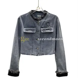 Letras bordadas jaqueta feminina vintage denim jaquetas outono inverno jean casaco designer outerwear