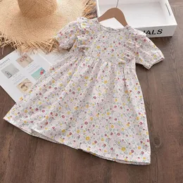 Vestidos de menina Menoea Criança Meninas Doce Floral Moda Algodão Shorts Mangas Vestido de Princesa Crianças Roupas Infantis