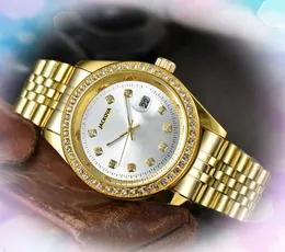 비즈니스 트렌드 하이 엔드 시계 남성 여성 수입 석영 운동 방수 3 핀 풀 다이아몬드 링 시계 인기있는 비즈니스 레저 시계 선물