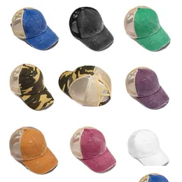 Casquettes Chapeaux Les dernières dames coton respirant maille baseball chapeau mode lavé uni pare-soleil plage livraison directe bébé enfants maternité A Dh8Q4