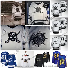 Branco Nikita Kucherov Relâmpago 2024 Gasparilla Jerseys Steven Stamkos Vladislav Namestnikov Andrei Vasilevskiy Brayden Point Hedman Tampa Bay Colton Killorn