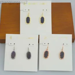 Designer Kendrascott Neclace Jóias Ke Jóias Lee Oval Preto Colorido Cristal Dente Pedra Pingente Brincos Earhooks Brincos