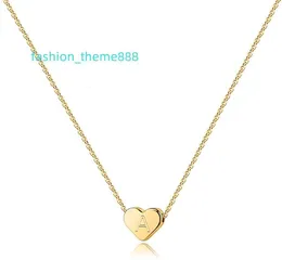 Vendita calda 14k oro acciaio inossidabile collana da donna ragazza personalizzata prima lettera collana di gioielli con cuore
