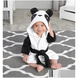 Filtar svängande härlig panda prinsessan krona badrock bomull huva strandhandduk vår varm tecknad baby kappa droppleverans barn ma dhdko