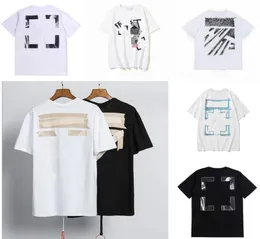 2024men's T-shirts off White 23SS New Graffiti High Street Fashion Märke Löst kort ärm T-shirt Högvikt tyg D22W
