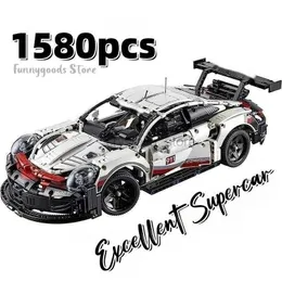 الكتل الحصول على 1580pcs رودستر لبنات راسينغار نموذج الهدايا التقنية DIY Assembly City Mechanical Supercar لعيد الميلاد 240120