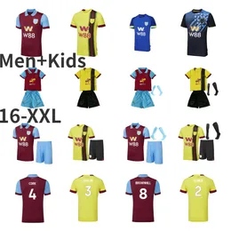 23/24 Burnleys Soccer Jerseys Kompany、Benson、Zarulli Jay Camiseta De Futbol Rodriguez Brownhill Amdouni Home Away Redmond Gudmundsson Cork Men Kids Football Shirts