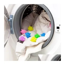 Andra tvättprodukter Magiska tvättverktyg Återanvändbara PVC -torktumlare för badrumstvätt Hine Rengöring Torktyg Mjukgörare Bollar DROP DHE34