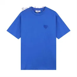 Mens t Shirt De Coeur Tees Short Sleeves Shirts Men Designer Top France Fashion Embroidered Heart Pattern Round Neck Paris T-shirt F54e TKVA TKVA