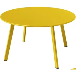 Conjuntos de jardim redondo mesa de café pátio lado amarelo gota entrega móveis para casa ao ar livre dh8ef