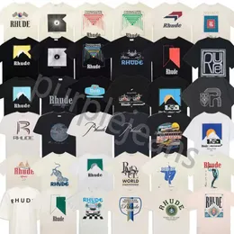 2024 Nova Moda Camiseta Homens Mulheres Designers Camisetas Tees Vestuário Tops Homem Casual Peito Carta Camisa Luxurys Roupas Rua Shorts Manga Roupas Rhude Camisetas