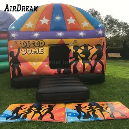 Atacado 4m 13.2ft diâmetro festa tema arco-íris colorido inflável discoteca dança música cúpula castelo saltitante saltando bouncer 004