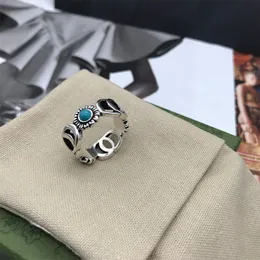 Luksusowy projektant turkusowy stokrotek pierścień wąż męskie pierścionki mody projektantki mody vintage pierścień grawerowanie pary pierścionka biżuterii