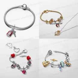Heiße Verkäufe Neue Designer-Armbänder für Frauen Valentinstag Luxus Geschenk DIY passen Pandoras Armband Ohrringe Halskette Set Chinesischer Jahr des Drachen Schmuck mit Box