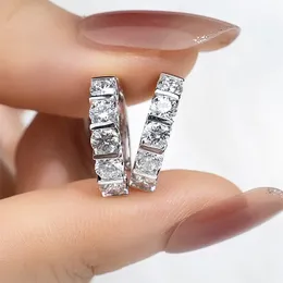 Choucong 2024 Ins Drop Ship Clip Earrings Luxury Jewelry Real 100％925 Sterling Silver Round Cut White Moissanite Diamonique Gemstones Rose Gold Women Earringギフト