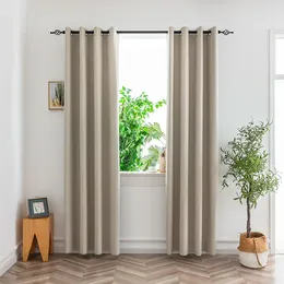 Curtain 1PC Full Blackout Curtains Back TPU Composite Interlining Thin And Light Drapery Panel For Bedroom Share Room Office