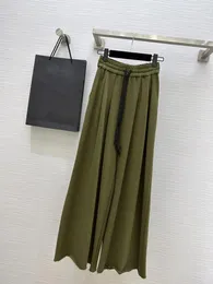 Women's Pants 2024 Fashion Loose Casual Drawstring Elastic Waist Pleated Wide-leg 1121