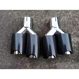 Tubo de escape 2 pcs carro fibra de carbono tubos de extremidade dupla para 92mm saída m desempenho dicas duplas entrega de gota automóveis motocicletas auto ot0ta