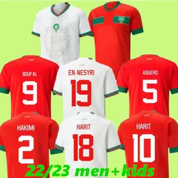 22 23 Maglia da calcio Marocco 2022/2023 Maillot de foot ZIYECH BOUTAIB Camiseta de futbol BOUSSOUFA MAZRAOUI EL AHMADI maglia da calcio della squadra nazionale da uomo Kit per bambini maglia