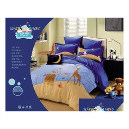 Set di biancheria da letto Lenzuola a righe per bambini Tessili per la casa Set copriletto per ragazza in cotone elegante moda 4 Comfort Primavera Estate Consegna in consegna Dhozk