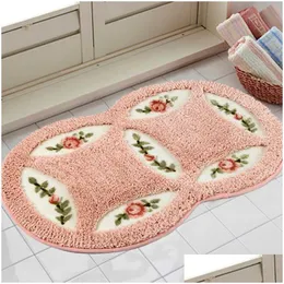 Tappetini da bagno Bahmetev Pvc Mesh Coral Fleece Bagno esterno Tappeti per la casa Tappeti per l'acqua Accento antiscivolo Antibatterici 210724 Consegna a goccia Gar Dhaz3