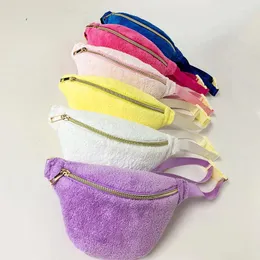 Waist Bags Colorful Velvet Fanny Pack Lightweight Plush Chest Bag With Adjustable Strap Soft Belt For Student Girl Woman