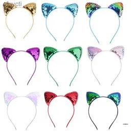 Chapéus de festa doce bandana cosplay hairband lantejoulas para orelhas de gato aros de cabelo presente para natal yq240120