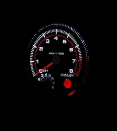 375039039 80mm 08000 مقياس سرعة الدوران مقياس الكربون حافة الوجه الأسود مقياس RPM مقياس RPM مع RPM Shift Light Gauge2303326