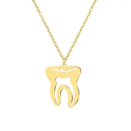 Collane con ciondolo Pendenti con denti del giudizio in acciaio inossidabile Catene Girocollo estetico Collana maschile di moda per gioielli da donna Regali per ragazze da festa