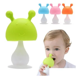 Pacifiers Sile Baby Teether for Teath Mushroom Bearth Toy Drattle Molar Soft Safety Hift Drop Drop