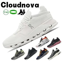 Em novos sapatos Cloudnova Preto Eclipse Demin Ruby Eclipse Iron Leaf Prata Laranja Treinadores Brancos Triplos