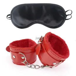 2 шт., маски для сна, 2 шт., сексуальные наручники из искусственной кожи с маской для глаз, секс-игрушки для пар, игры для взрослых, ограничения для рабского бондажа, аксессуары