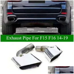 배기관 2 PCS 스테인리스 스틸 머플러 파이프 Sier/ Black for X5 X6 F15 F16 업그레이드 X5M X6M M M BODYKIT 2014- 드롭 배달 자동차 OTXOO