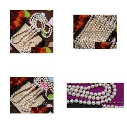 Chokers Real Pearls Long tröja smycken vinter/vår/sommar/höstpärlhalsband Knutade kostymsmycken till försäljning 240104 Drop Deli DH2VW