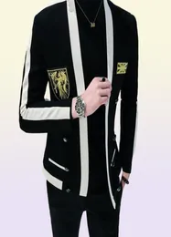 Gold Embroidered Blazer Hombre Men039S Slim High Quality Blazer Concert Singer Host Costume Fashion Men039S Cardigan Men19154890