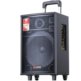 Alto-falantes 500W Poderoso Subwoofer De Madeira Bluetooth Speaker Trolley Box Grande Volume Seis Chifres HiFi Stereo Boombox Karaoke Máquina com Microfone
