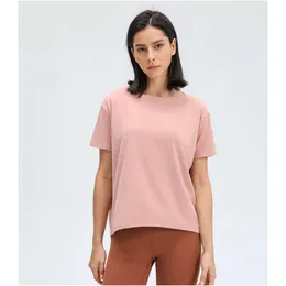 Lu Hizalama Limon Yoga Crop Sport Women Toss Salonu Kısa Kollu Üst T-Shirt Spor Giyim Boş Zaman Dış Mekan Gazetme Bluz LL LU JOGGER