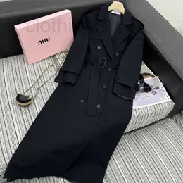 Women's Trench Coats Designer Early spring new haute couture fashionable British style double breasted long patch embroidered lapel trench coat K343