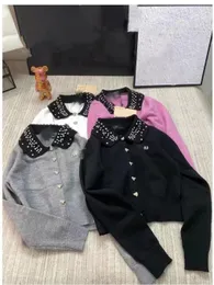 디자이너 여자 스웨터 패션 새해 달러 칼라 스웨터 점퍼 자수 러브 버튼 다운 셔츠 캐주얼 탑