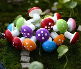 Simulação colorida de pequeno cogumelo jardim micro paisagem plugin suprimentos hortícolas mini acessórios ornamentos de plantas em vasos p240