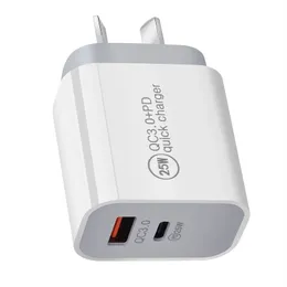Original 25W AU Standards Plug Charger Adapter AU PD 5V 3A Snabbladdning SAA Type-C Wall Charger för iPhone
