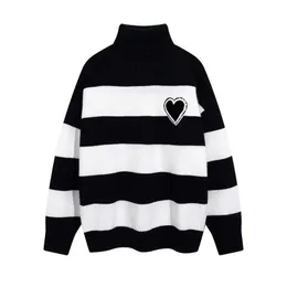 Mens Sweaters designer sweater man woman black and white stripe rainbow color womens sweater knitting Love A high collar turtleneck fashion letter long sleeve cloth