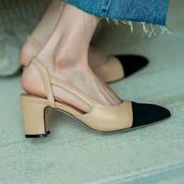 Bale Daireler Tasarımcı Ayakkabı Slingback Heels Paris Marka Elbise Ayakkabı Kanalları Kadın Lüks Sandals Ünlü Kapitone Orijinal Deri Loafers C103001